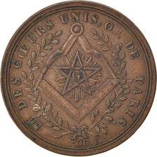 France, Masonic, Token, 1808, AU(50-53), Copper, Labouret #181, 8.72