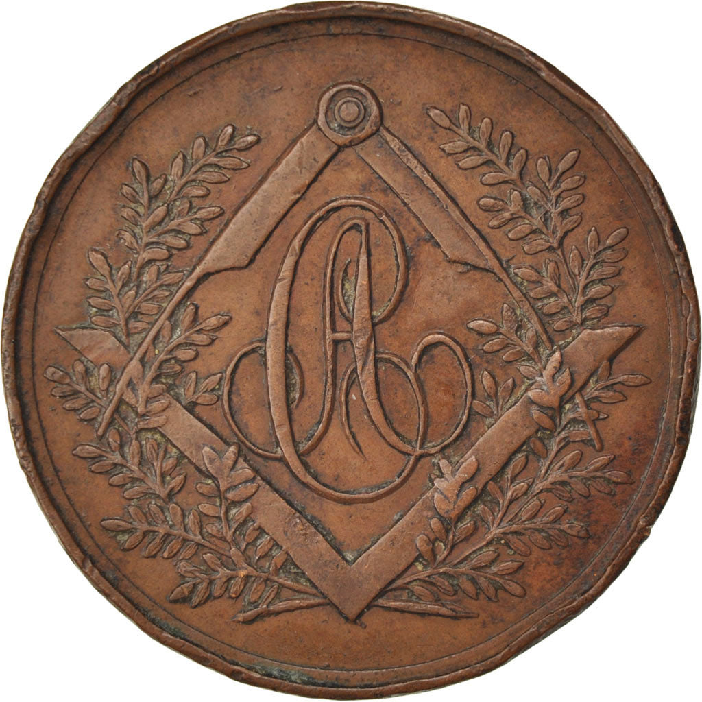 France, Masonic, Token, AU(50-53), Copper, Labouret #165, 9.24
