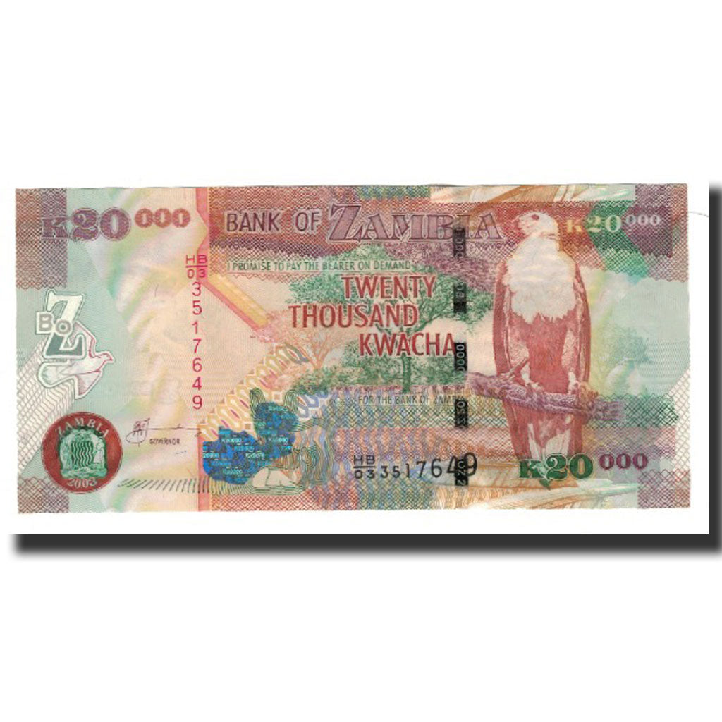 Banknote, Zambia, 20,000 Kwacha, 2003, KM:47a, UNC(63)