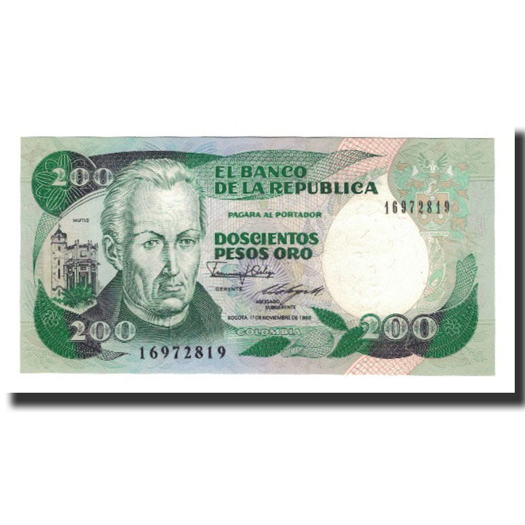 Billete, 200 Pesos Oro, Colombia, KM:429d, 1988-11-01, UNC