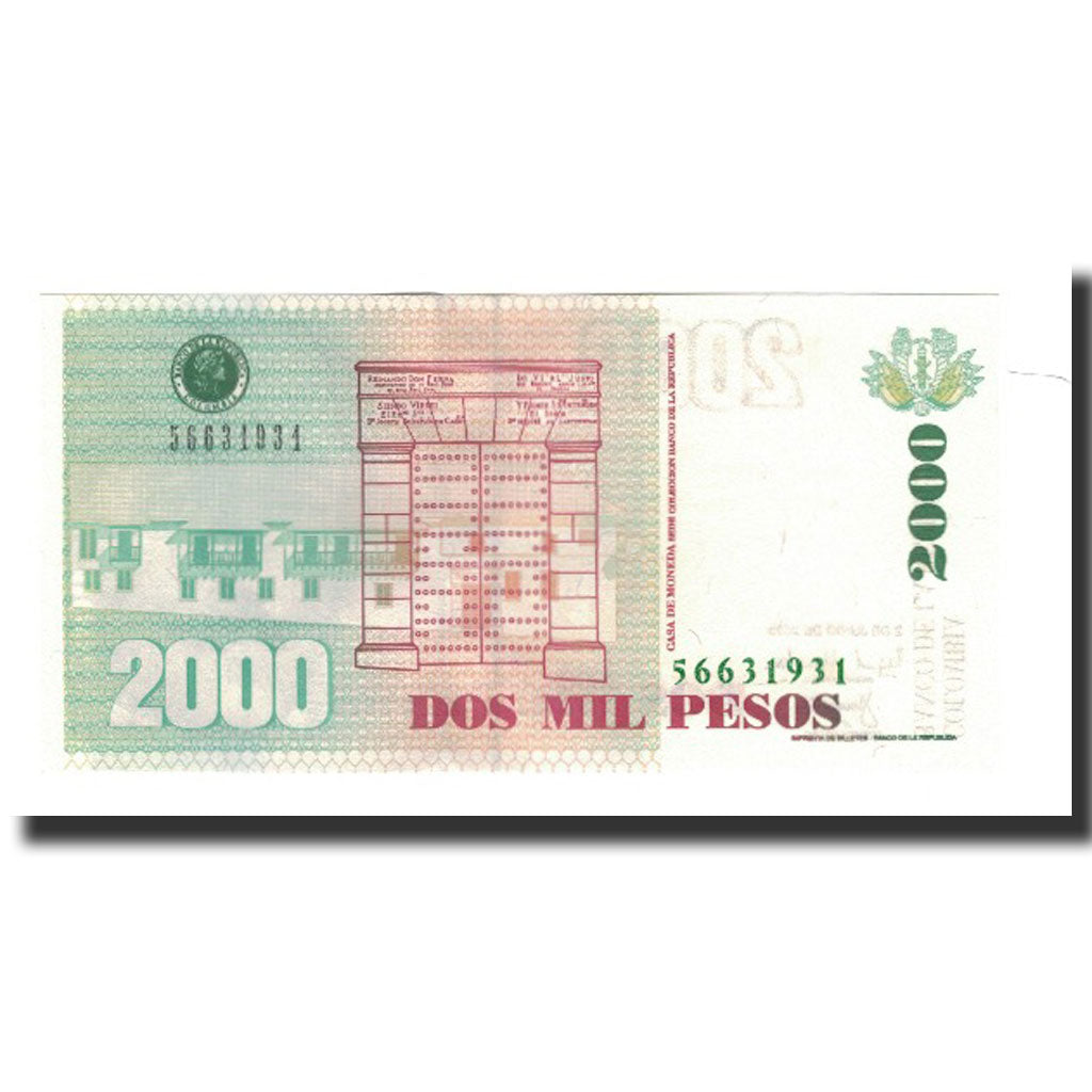 Banknote, Colombia, 2000 Pesos, 2003-06-02, KM:451g, UNC(65-70)