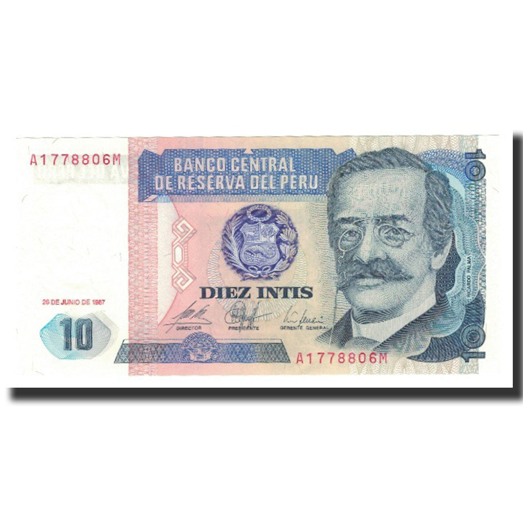 Banknot, Peru, 10 Intis, 1987-06-26, KM:129, UNC(65-70)