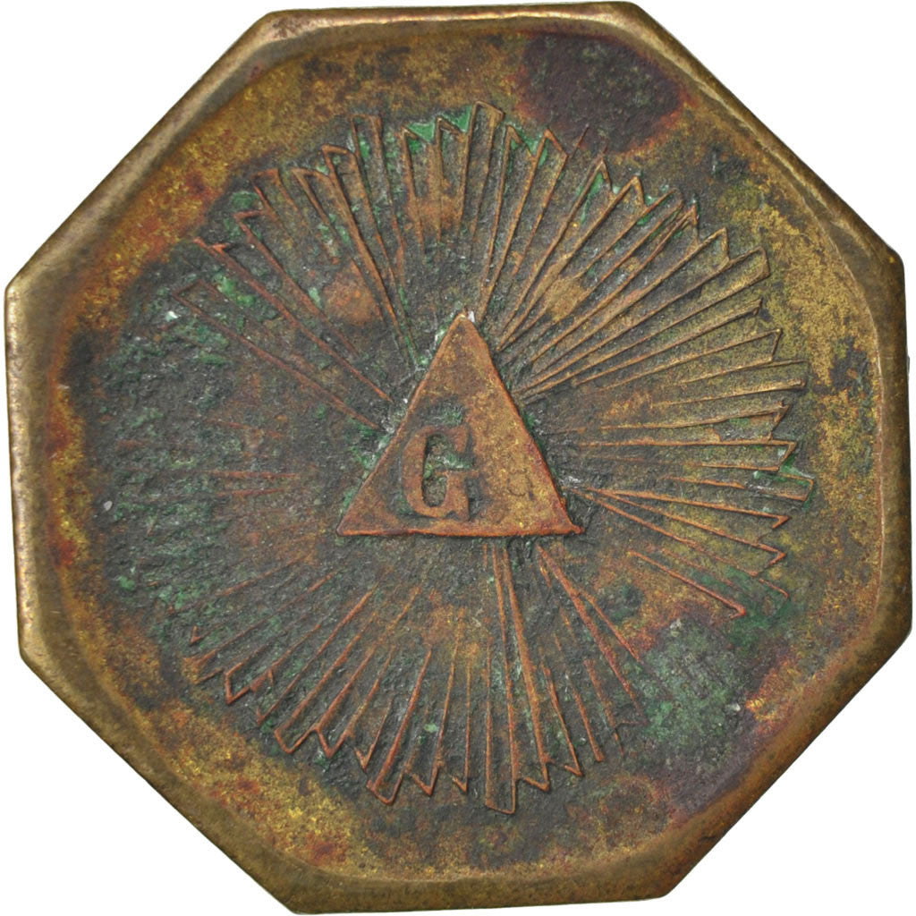 France, Masonic, Token, EF(40-45), Brass, Labouret #300, 3.01