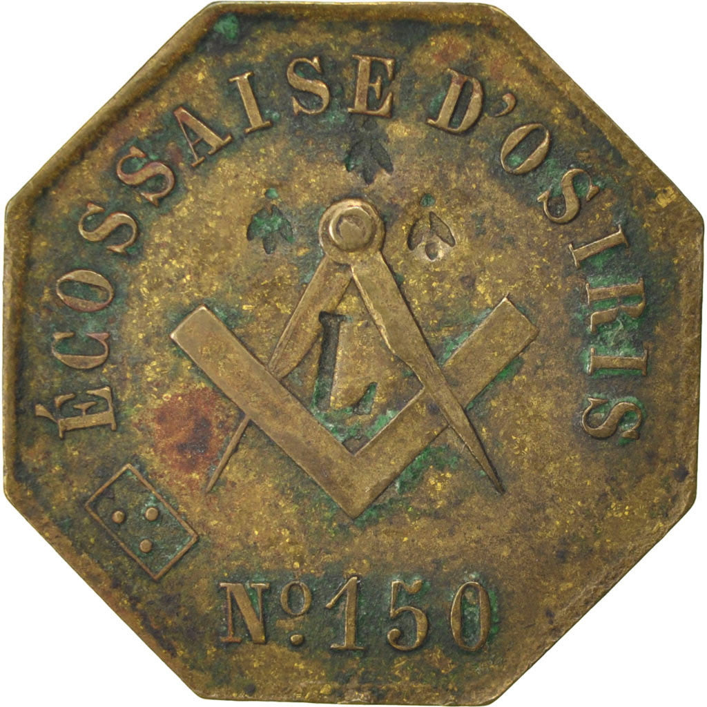 France, Masonic, Token, EF(40-45), Brass, Labouret #300, 3.01