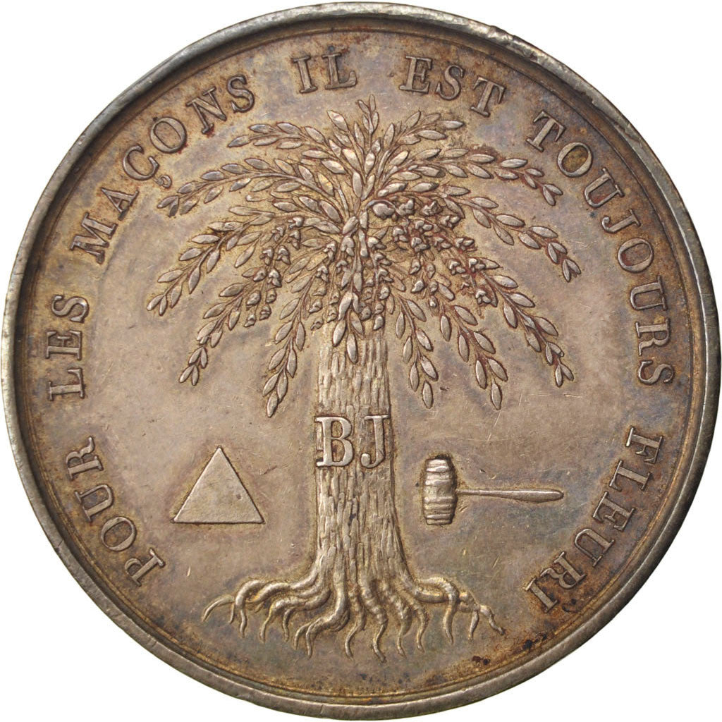 France, Token, Masonic, Loge Ecossaise de Jérusalem, 1817, AU(55-58), Silver