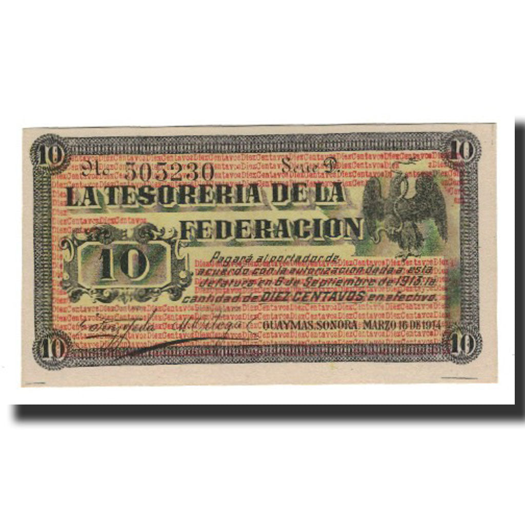 Banknote, Mexico - Revolutionary, 10 Centavos, 1914-03-16, KM:S1058, UNC(65-70)