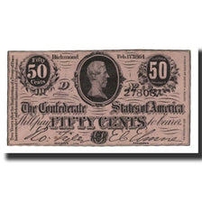 Banknote, Confederate States of America, 50 Cents, 1864-02-17, UNC(63)