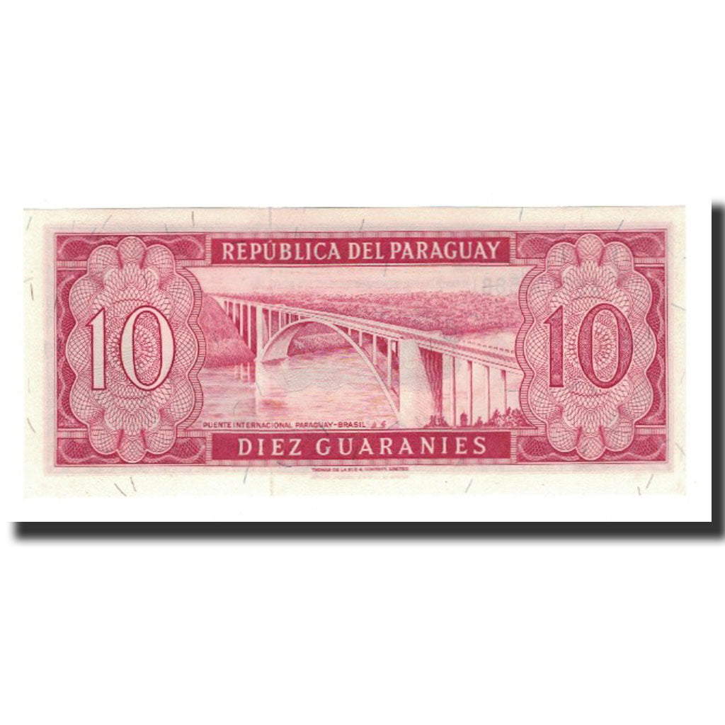 Banknote, Paraguay, 10 Guaranies, L1952, KM:196b, UNC(65-70)