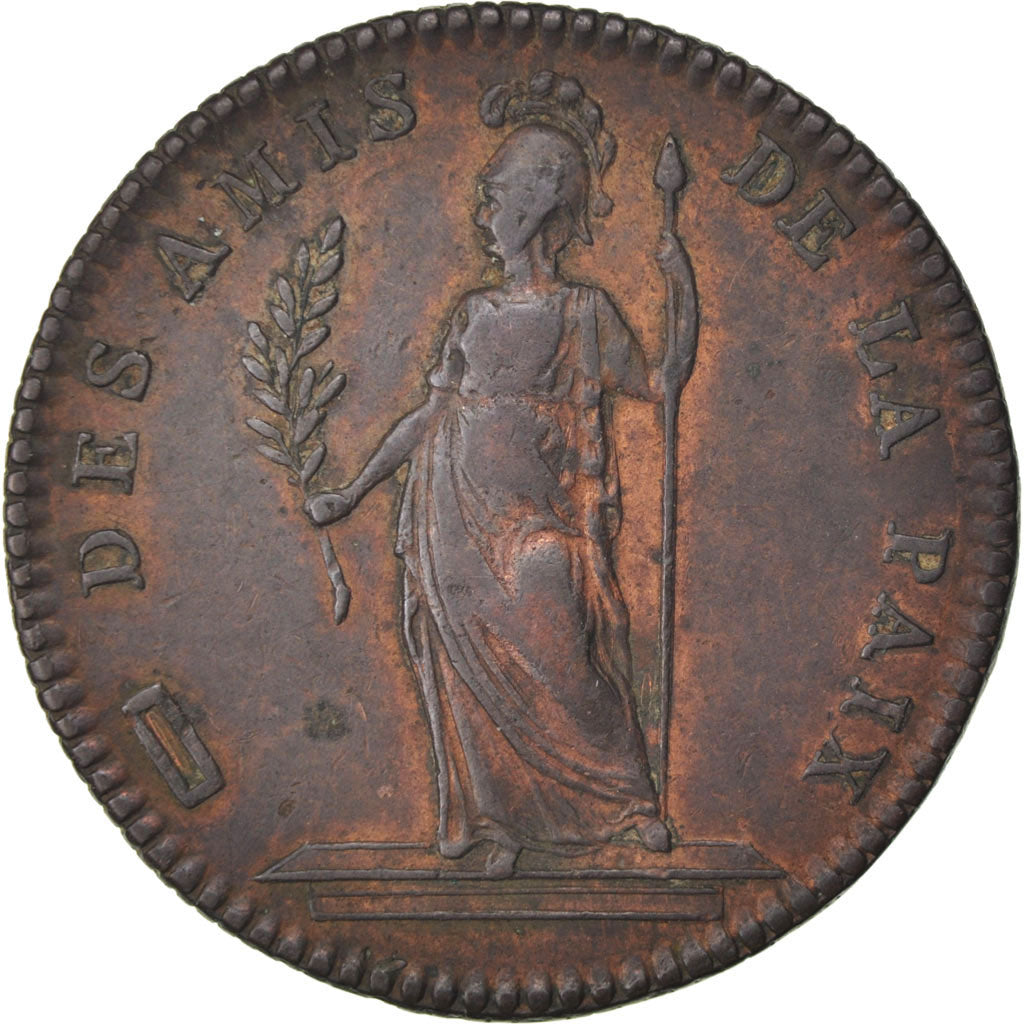 France, Masonic, Token, 1789, EF(40-45), Copper, Labouret #101, 10.07