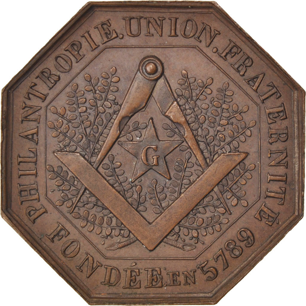 France, Masonic, Token, AU(55-58), Copper, 8.43