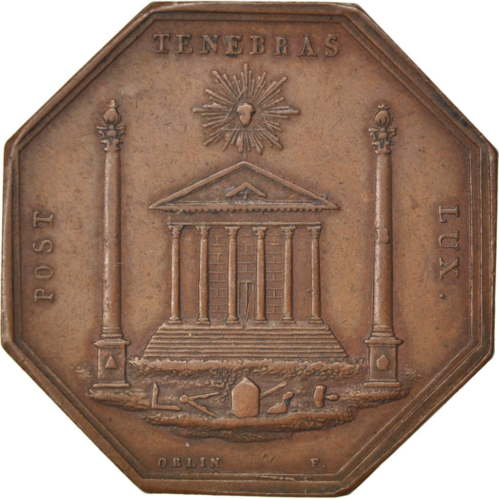 France, Masonic, Token, AU(50-53), Copper, Labouret #93, 12.10