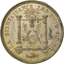 France, Masonic, Token, 1824, AU(50-53), Tin, 11.78