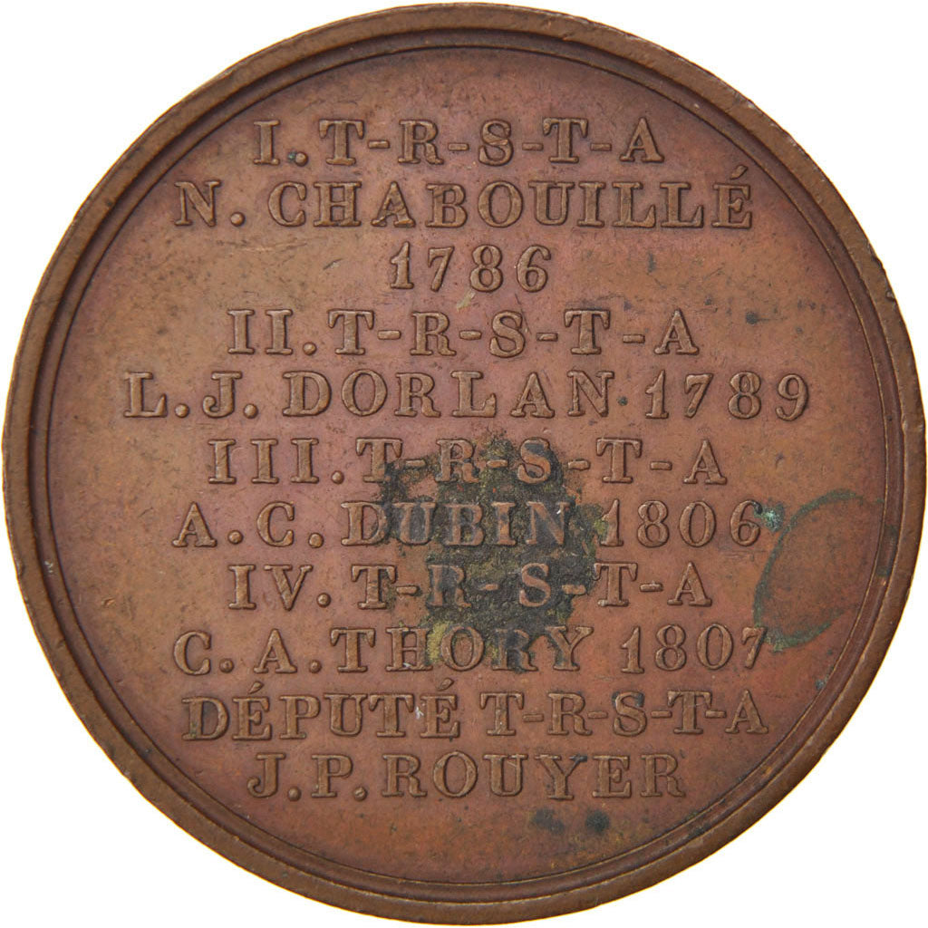 France, Masonic, Token, 1809, AU(50-53), Copper, Labouret #44, 14.81