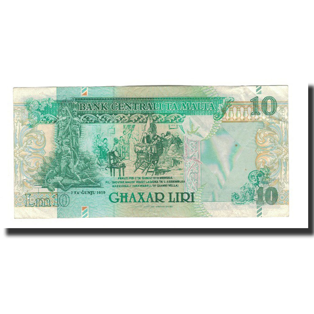 Banknote, Malta, 10 Liri, Undated (1989), KM:43, UNC(63)