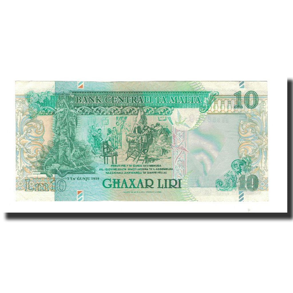 Banknote, Malta, 10 Liri, Undated (1989), KM:43, UNC(64)