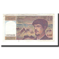 Banconote, Francia, 20 Francs, 1993, BB+, Fayette:66 bis.4, KM:151h