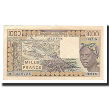 Banknote, West African States, 1000 Francs, 1987, KM:107Ah, UNC(64)