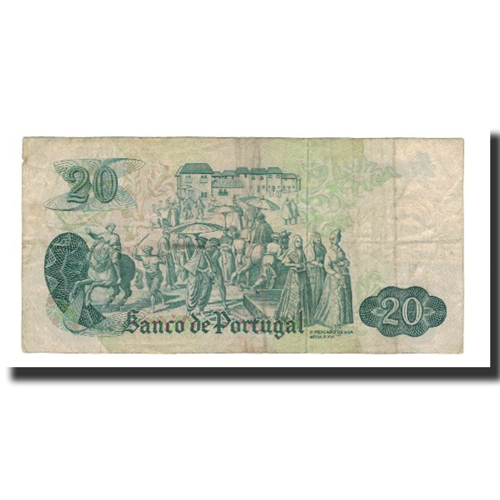 Geldschein, Portugal, 20 Escudos, 1971-07-27, KM:173, S+