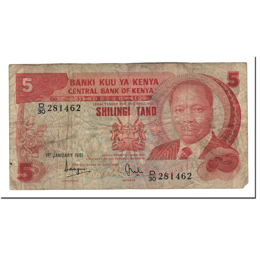Billet, Kenya, 5 Shillings, 1981-01-01, KM:19a, B