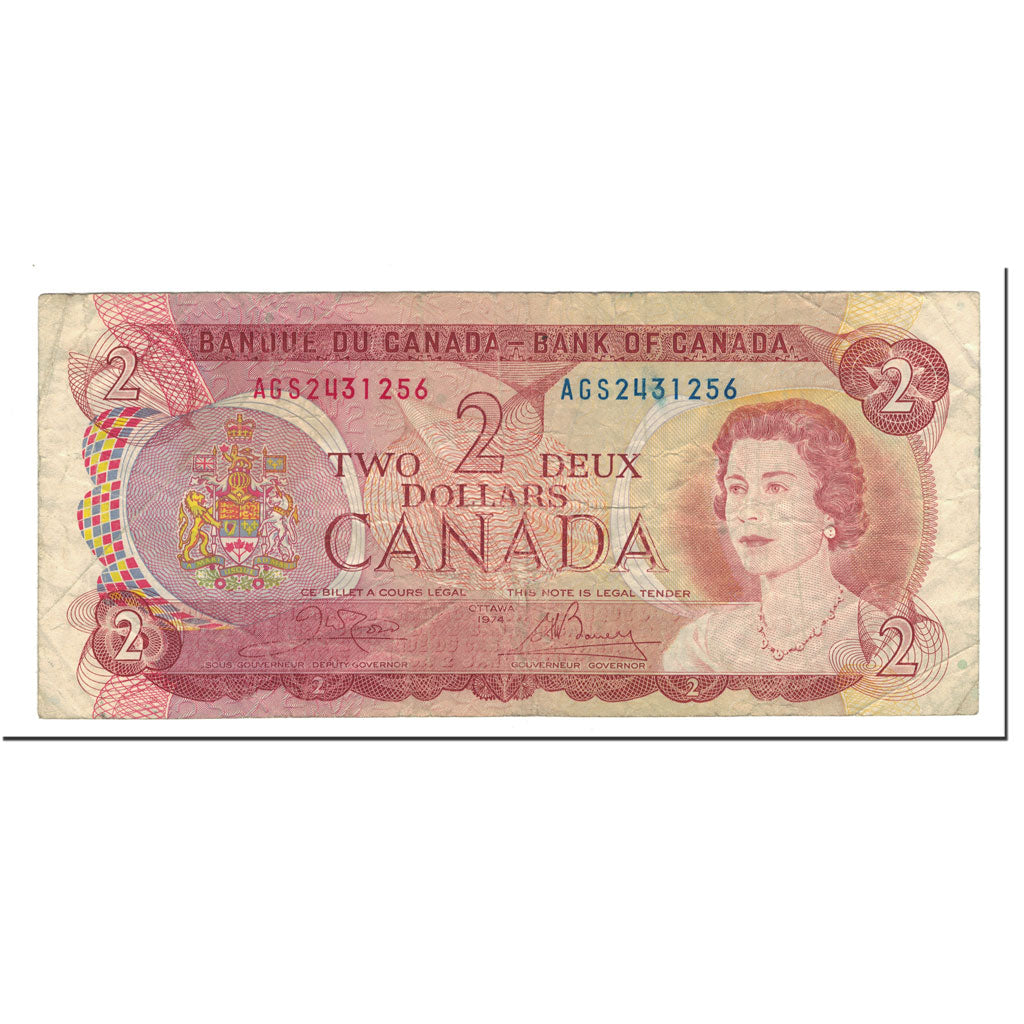 Banknote, Canada, 2 Dollars, 1974, KM:86b, VF(30-35)