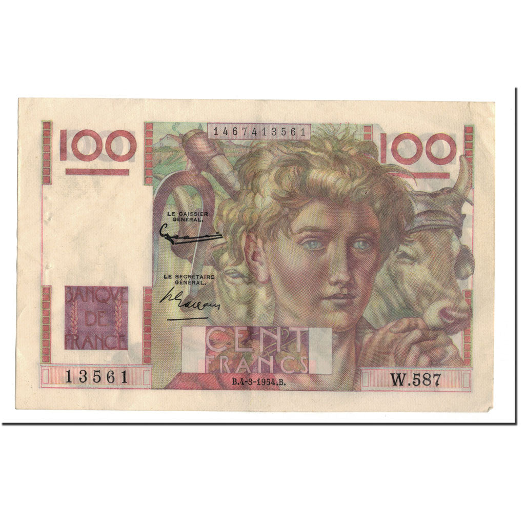 Billete, Francia, 100 Francs, 1954-03-04, EBC, Fayette:28.42, KM:128d