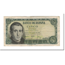 Banknote, Spain, 5 Pesetas, 1951-08-16, KM:140a, VF(20-25)
