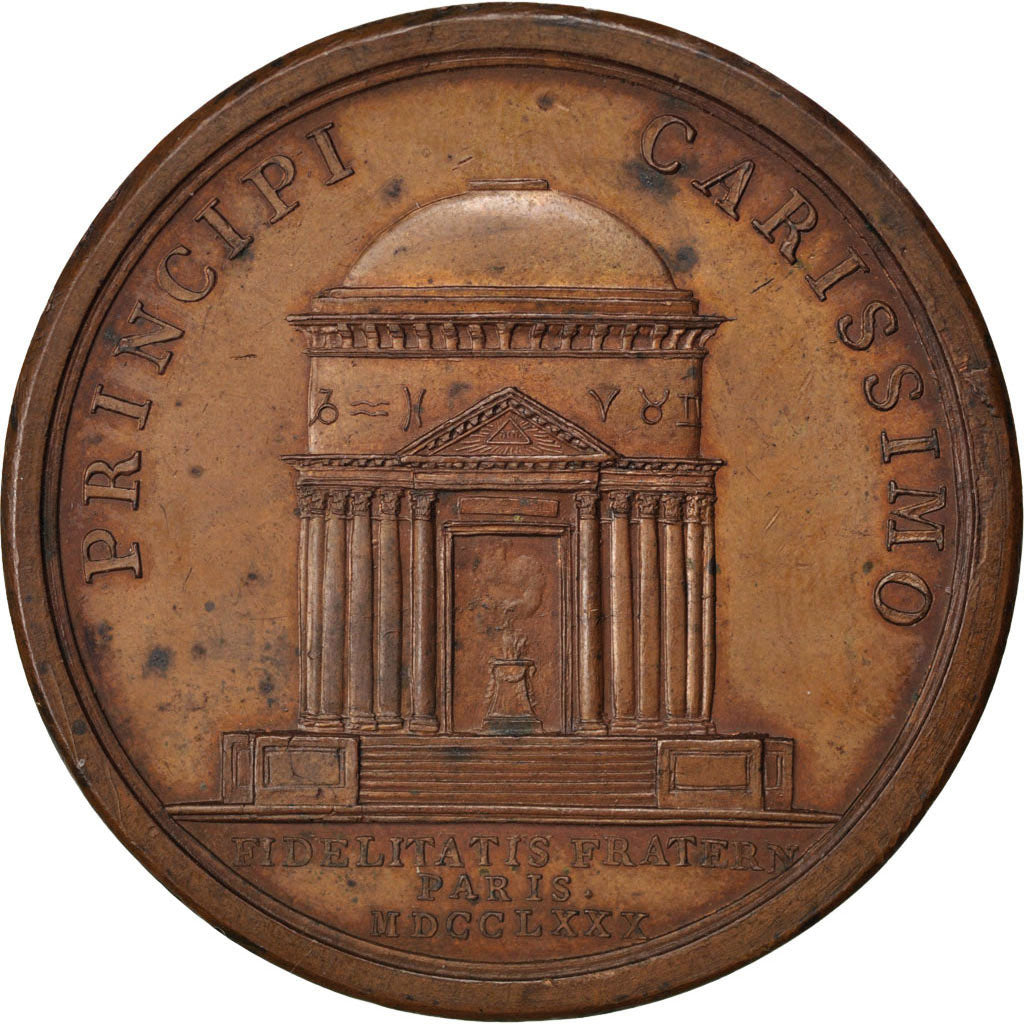 France, Masonic, Medal, 1780, MS(60-62), Bronze, Labouret #233, 29.74