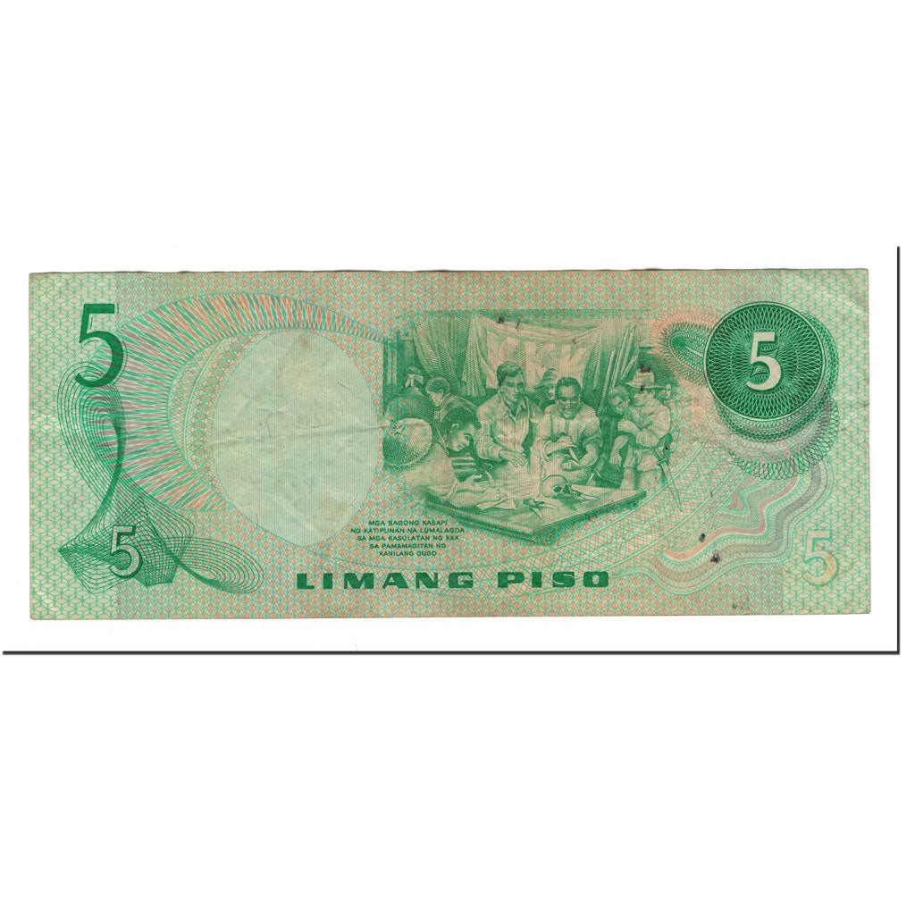Banknot, Filipiny, 5 Piso, 1978, KM:160c, EF(40-45)