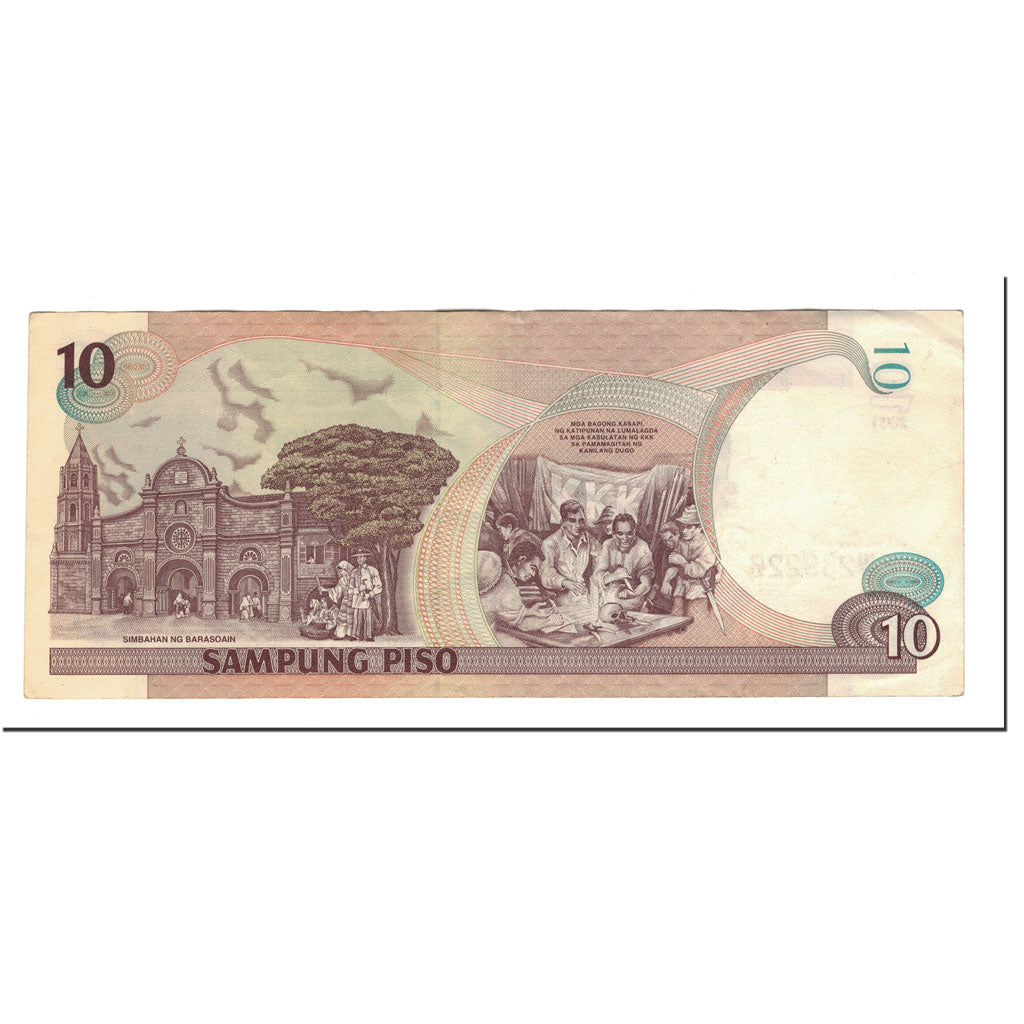 Banknote, Philippines, 10 Piso, 2001, KM:187i, AU(55-58)