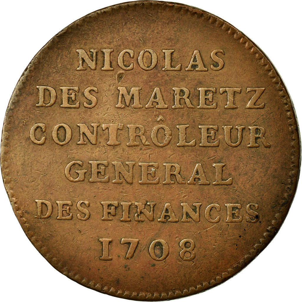 France, Token, Royal, 1708, EF(40-45), Copper, Feuardent:5750