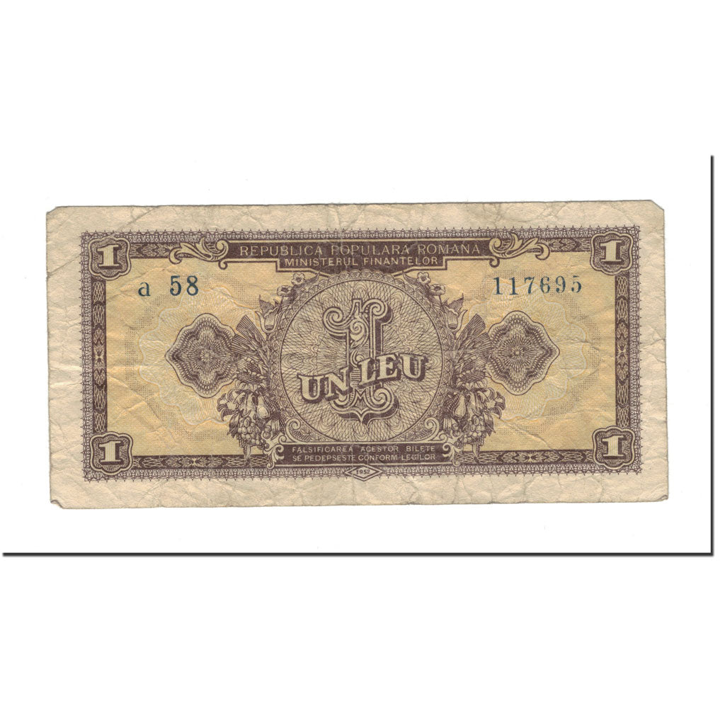 Roumanie, 1 Leu, 1952, KM:81b, B+