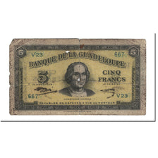 Guadeloupe, 5 Francs, 1942, KM:21b, AB