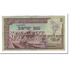 Biljet, Israël, 5 Lirot, 1955, KM:26a, TTB