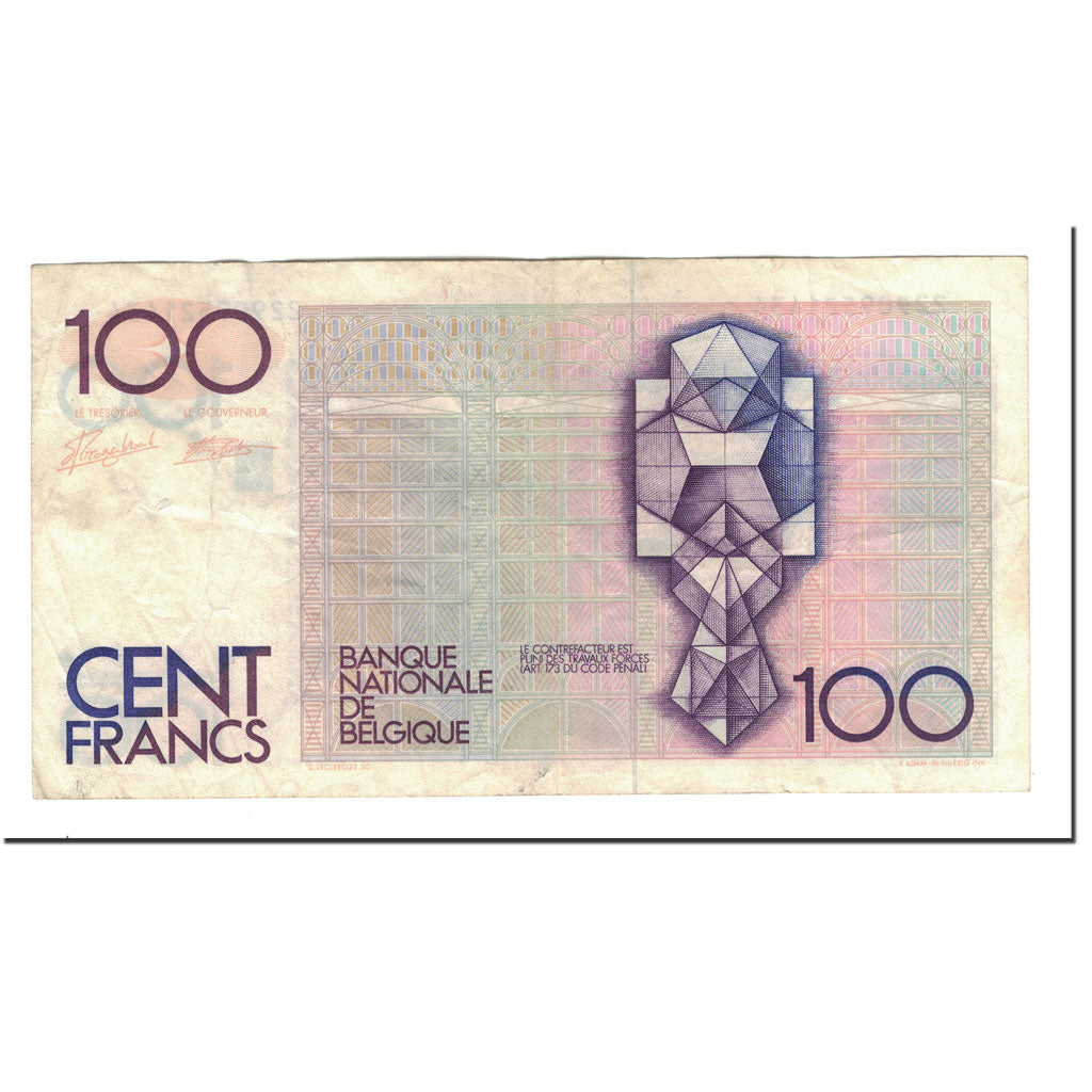 Belgium, 100 Francs, Undated (1982-87), KM:142a, EF(40-45)