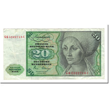 GERMANIA - REPUBBLICA FEDERALE, 20 Deutsche Mark, KM:32d, 1980-01-02, BB