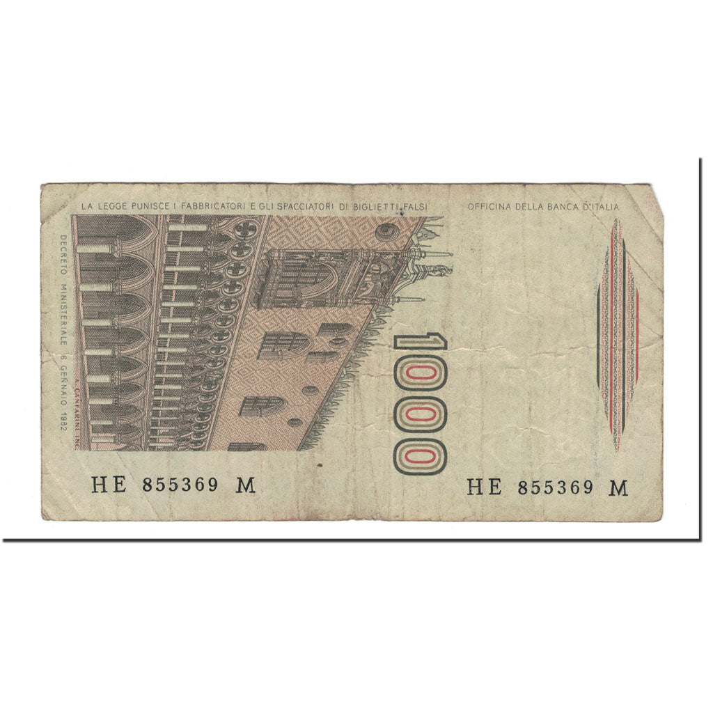 Banknot, Włochy, 1000 Lire, 1988, KM:109b, VF(20-25)