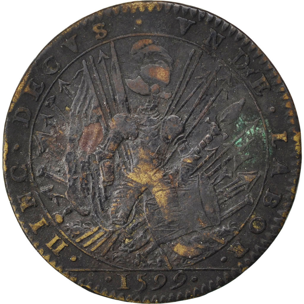 Francia, Token, Royal, 1599, MB+, Rame, Feuardent:8255