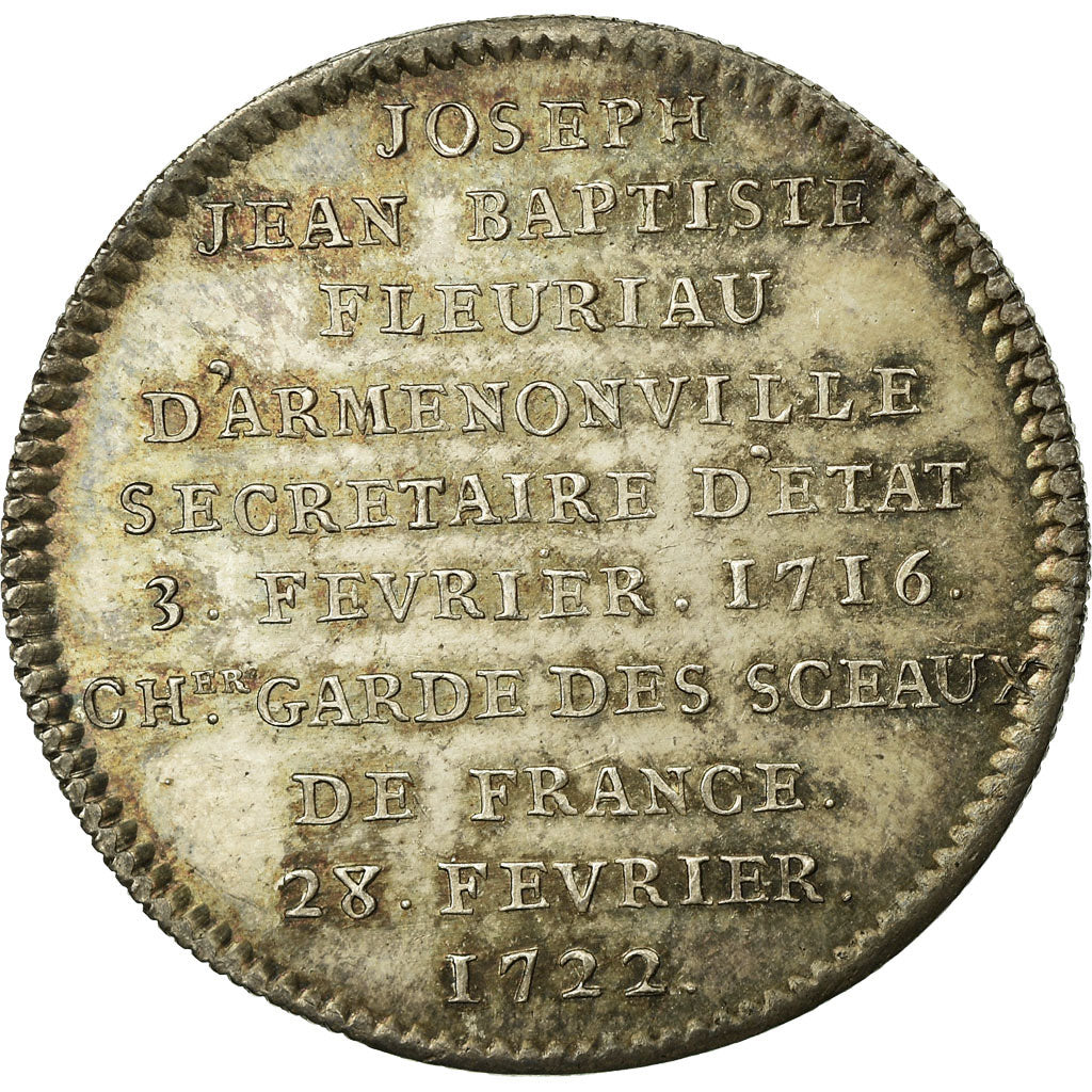 França, Token, Louis XV, Fleuriau d'Armenonville, Secretaire d'Etat, 1722