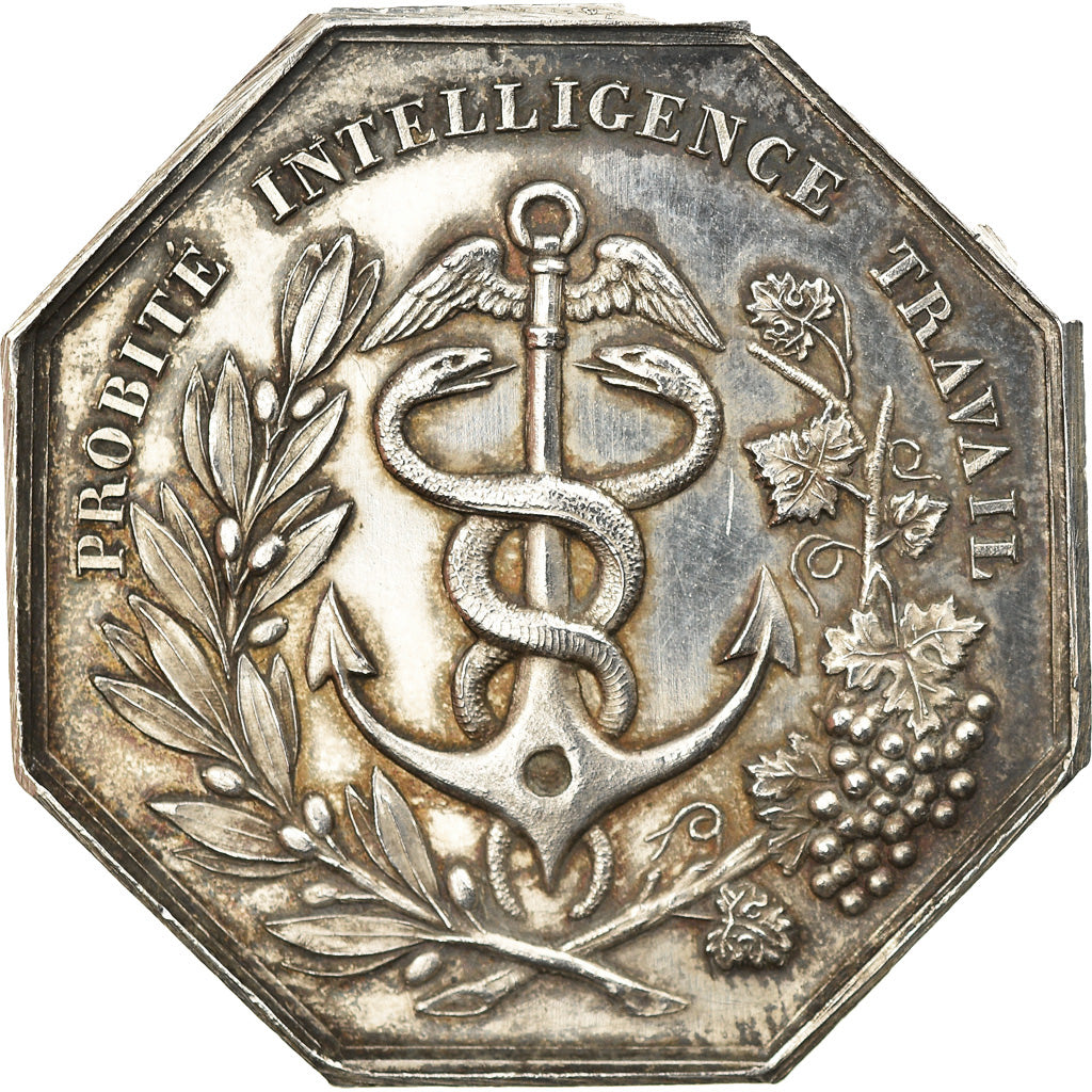France, Medal, Chambre de Commerce de Montpellier, Pingret, AU(55-58), Silver