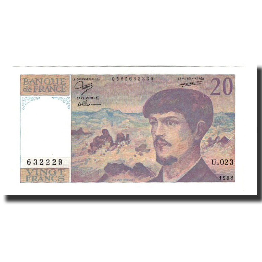 France, 20 Francs, 1988, KM:151c, UNC(60-62), Fayette:66.9