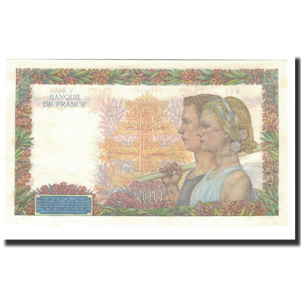 Banconote, Francia, 500 Francs, 1942-02-12, SPL, Fayette:32.39, KM:95b