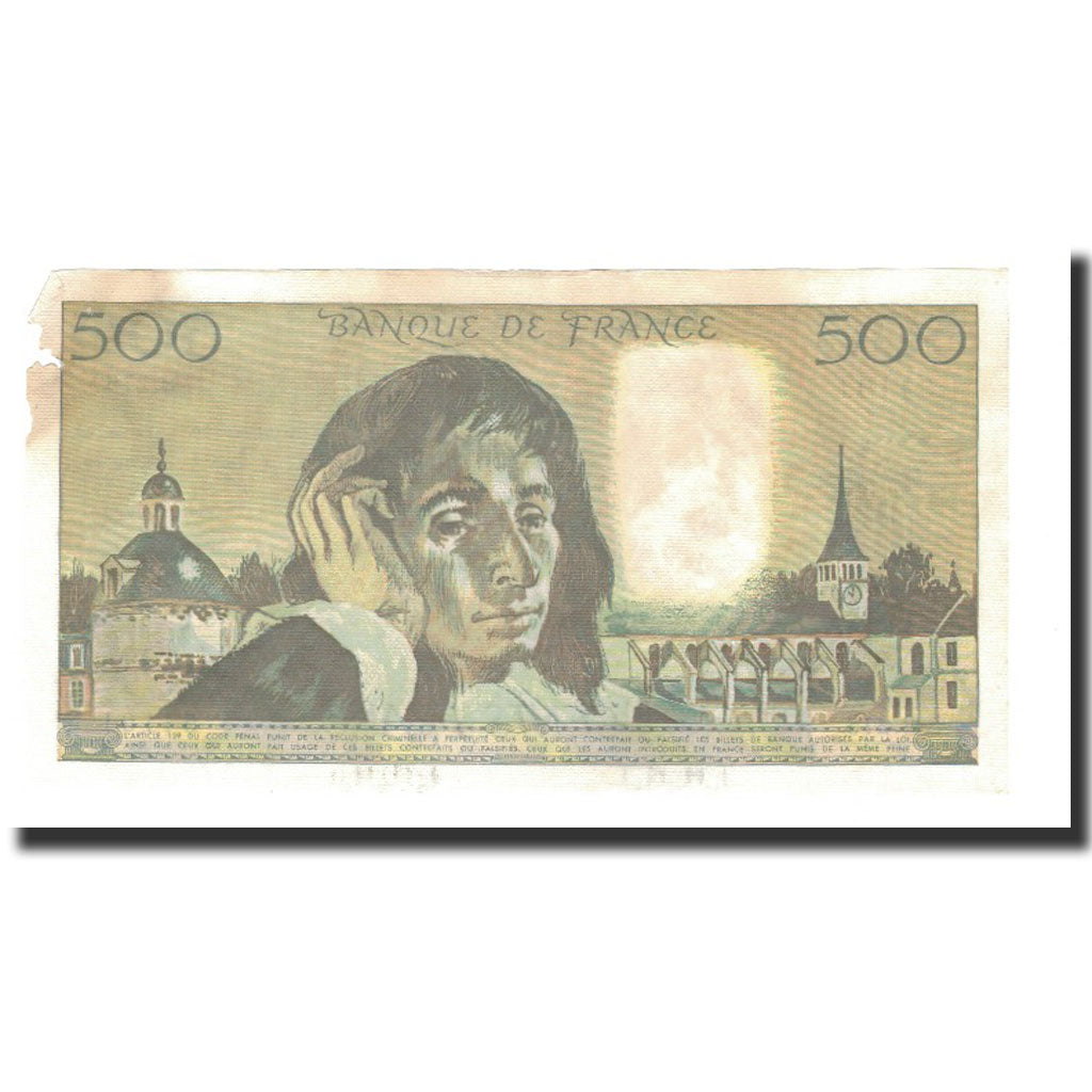 France, 500 Francs, KM:156g, 1988-03-03, EF(40-45), Fayette:71.38