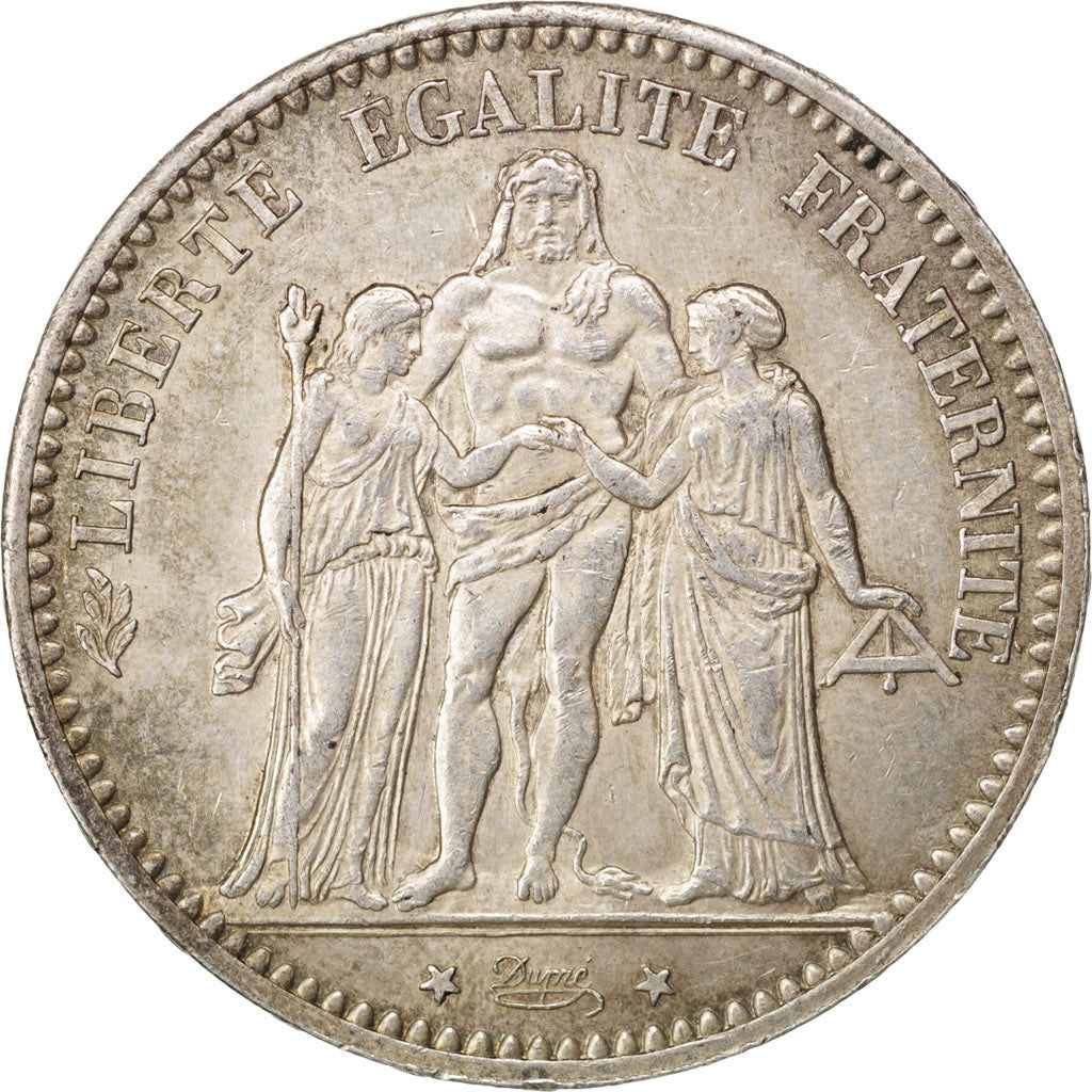 FRANCE, Hercule, 5 Francs, 1873, Paris, KM #820.1, AU(55-58), Silver, Gadoury...