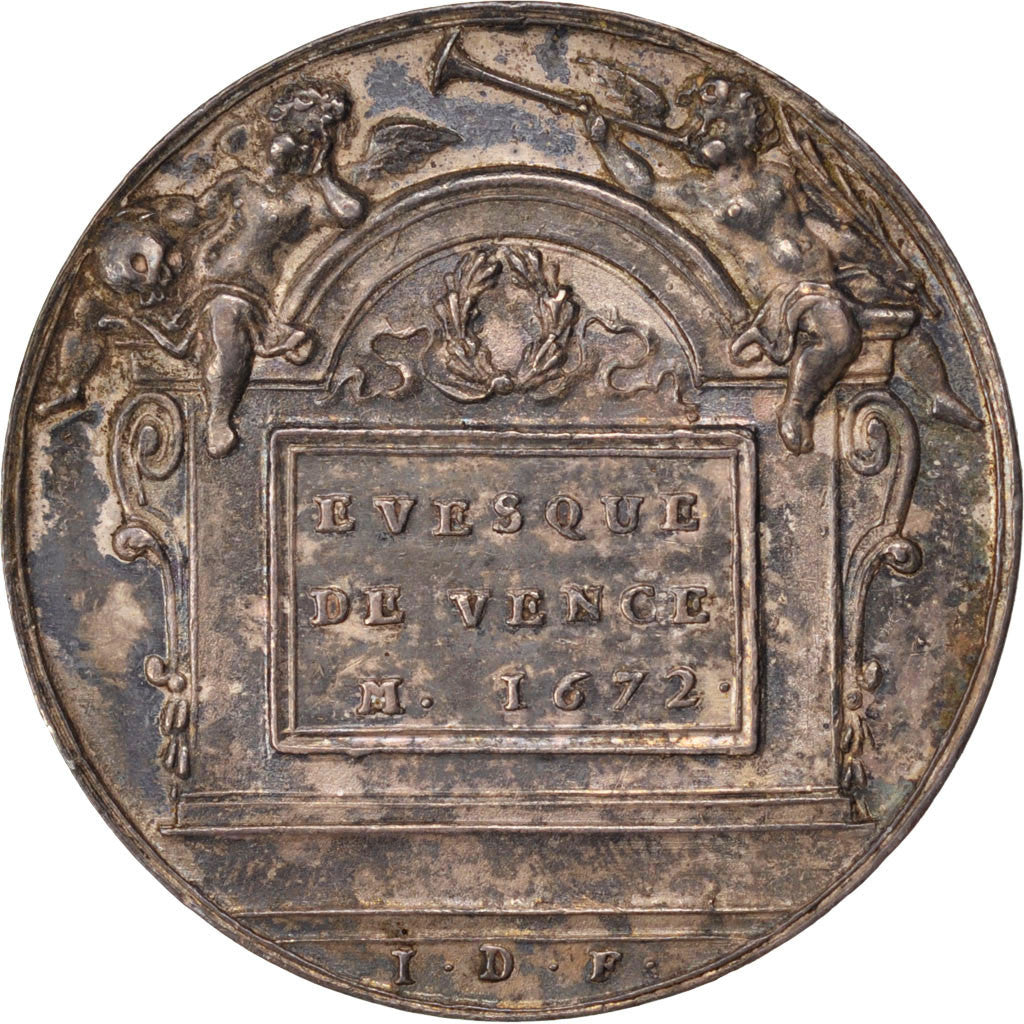 Francia, Token, Antoine Godeau, Evêque de Vence, Louis XIV, 1672, EBC, Plata
