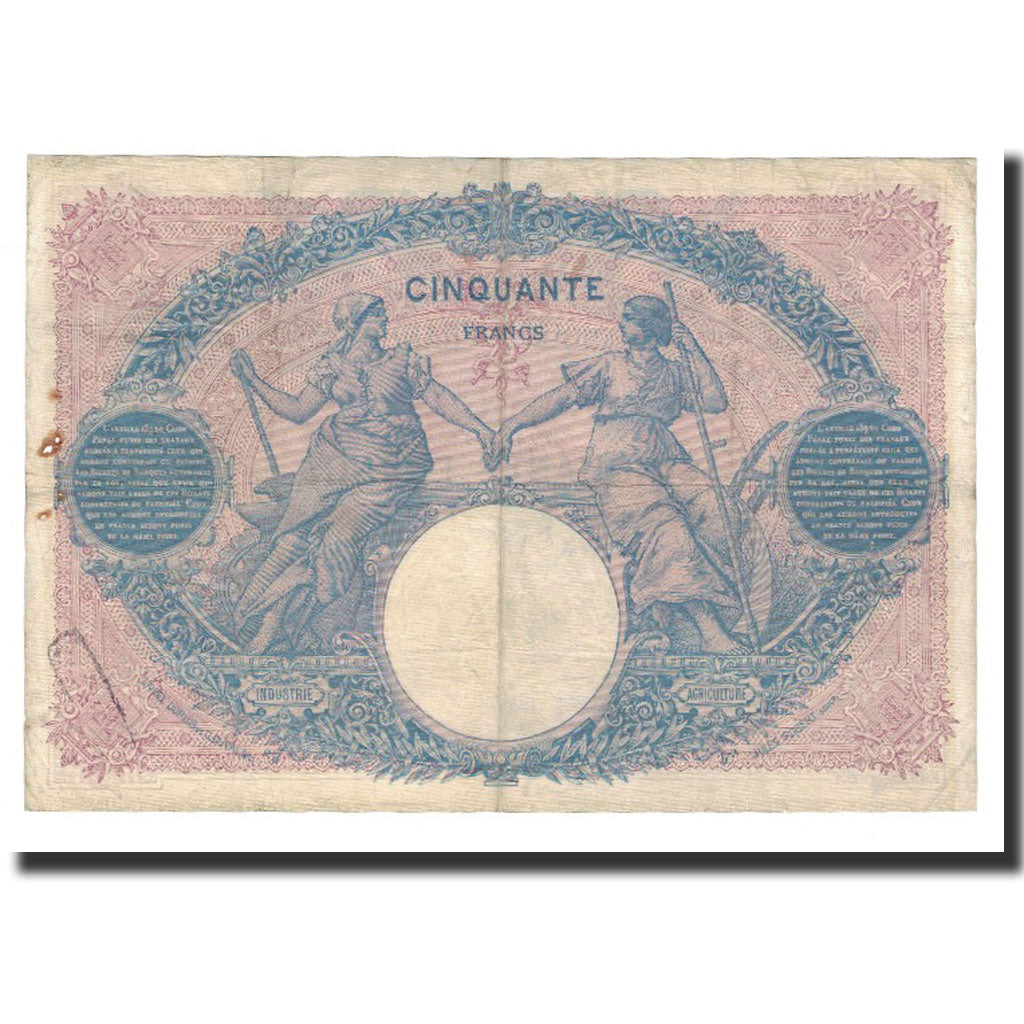 Banknote, France, 50 Francs, 1907-06-5, VF(20-25), Fayette:14.19, KM:64d