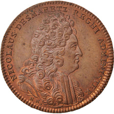 France, Royal, Token, 1712, MS(60-62), Copper, Feuardent #5752, 8.01