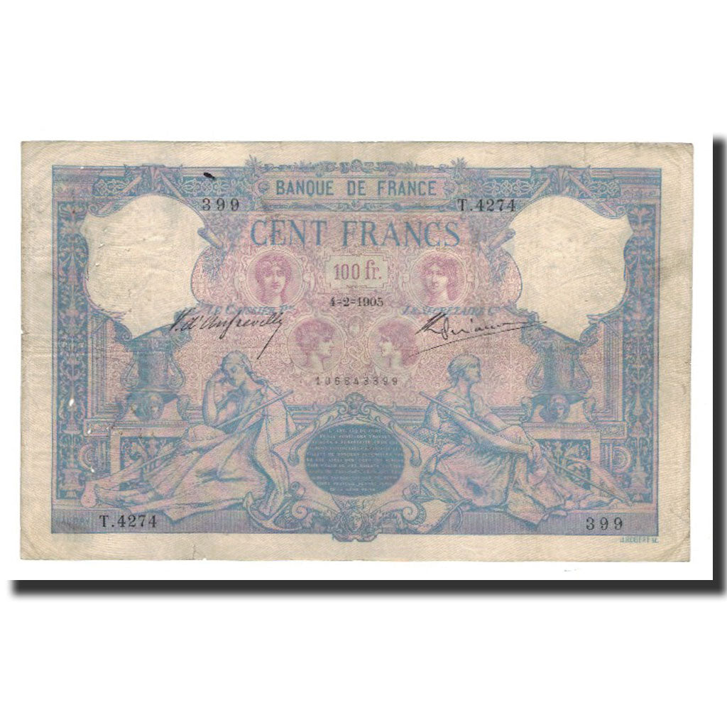 Biljet, Frankrijk, 100 Francs, 1905-02-4, TB+, Fayette:21.19, KM:65c