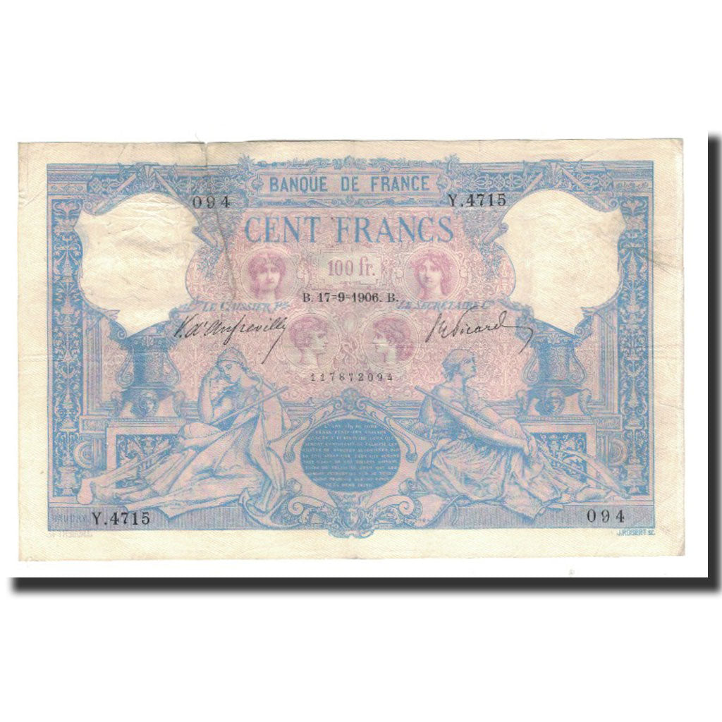 Banknote, France, 100 Francs, 1906-09-17, VF(20-25), Fayette:21.20, KM:65d