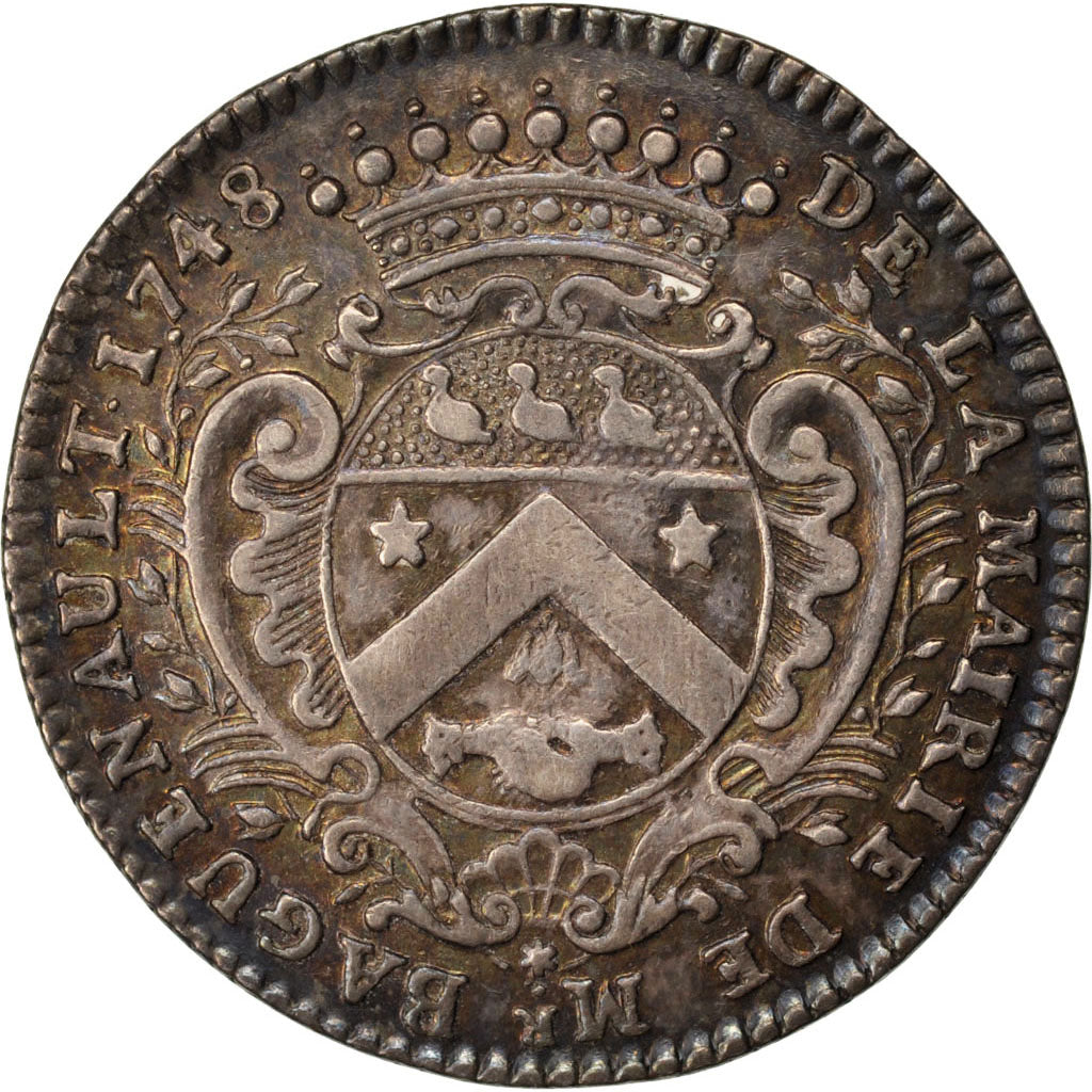 France, Royal, Token, 1748, EF(40-45), Silver, Feuardent #8129, 9.80