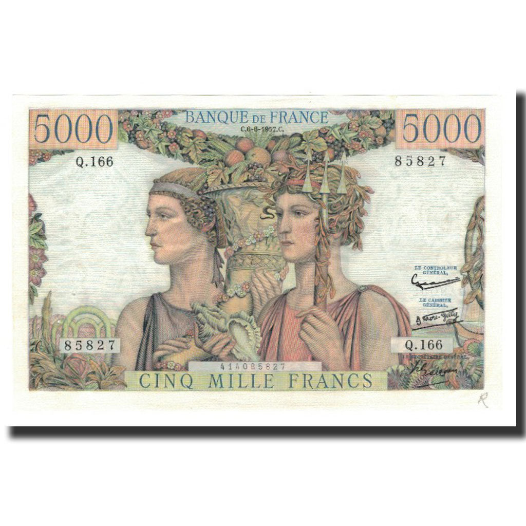 Banconote, Francia, 5000 Francs, 1957-06-06, SPL-, Fayette:48.15, KM:131d